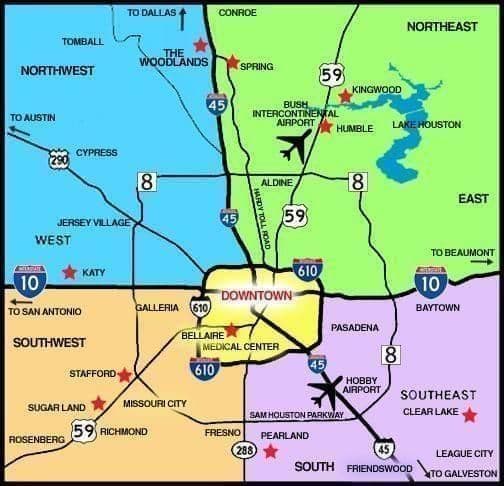 Plan des aéroports de Houston