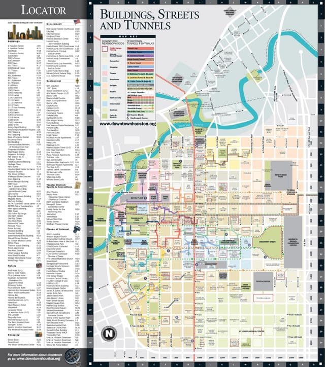 Plan du centre ville de Houston