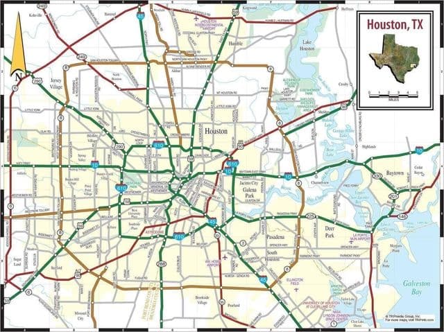 Plan des routes de Houston
