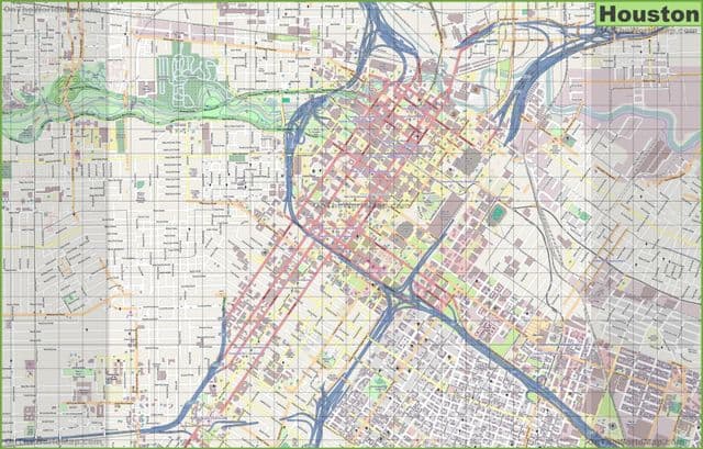 Plan des rues de Houston