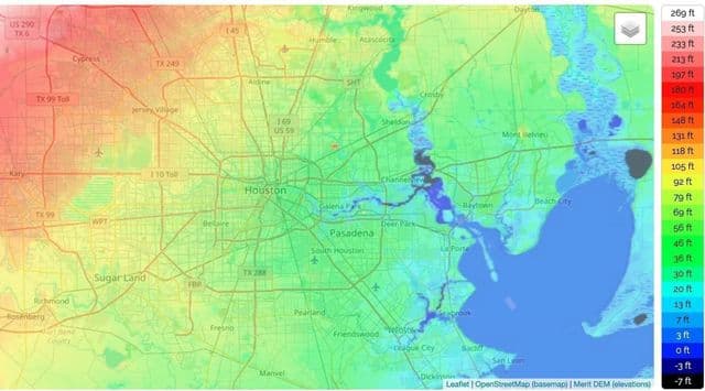 Plan de l'altitude de Houston