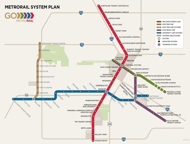 Plan du chemin de fer de Houston