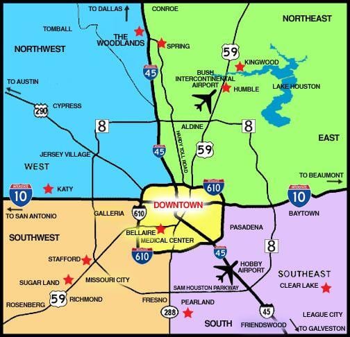 Plan des aéroports de Houston